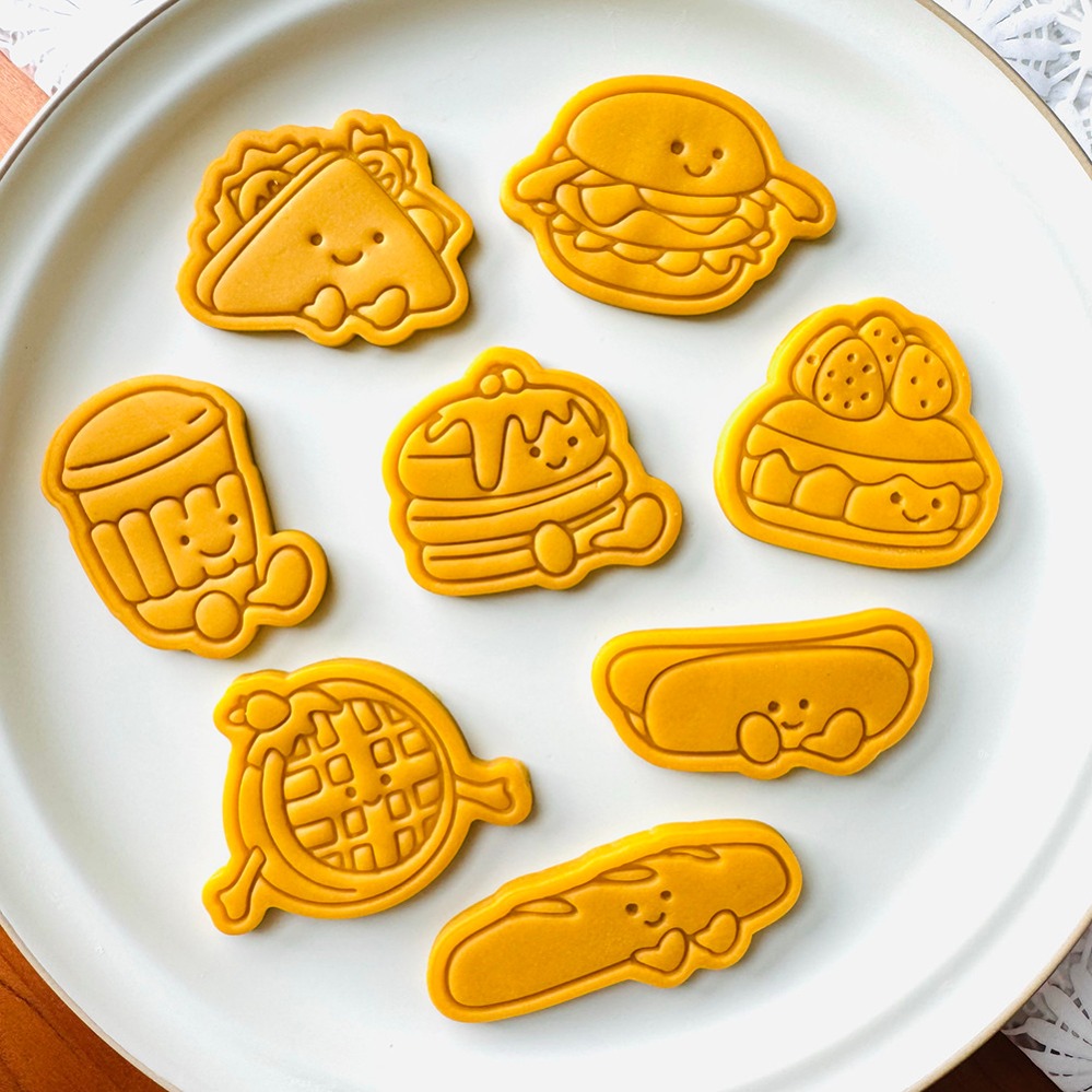 Kitchen Baking Items - แม่พิมพ์คุกกี้รูปเบอร์เกอร์น่ารัก แม่พิมพ์เค้ก บิสกิต ของตกแต่งขนม อุปกรณ์ทำขนมหวาน