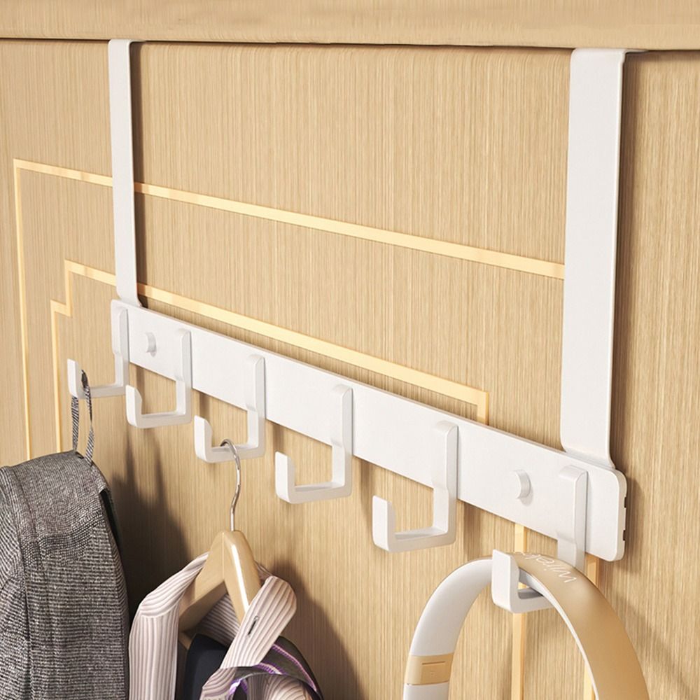 Kitchen Uncle - ตะขอเหนือประตู 6 ตะขอเสื้อผ้าหมวกผ้าเช็ดตัวแขวนห้องน้ําOrganizer Rackประตูแขวนผู้ถืออุปกรณ์ครัวหน้าแรก