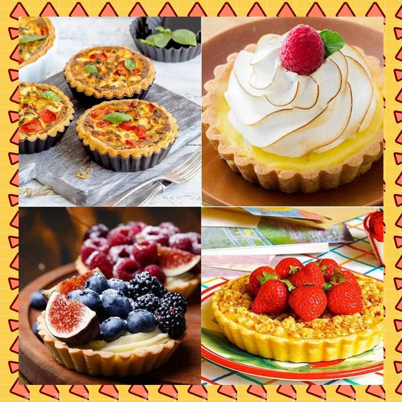 Tart Pan Loose - A008 18 ชิ้น 4In/10 เซนติเมตรมินิพายมัฟฟิน Cupcake