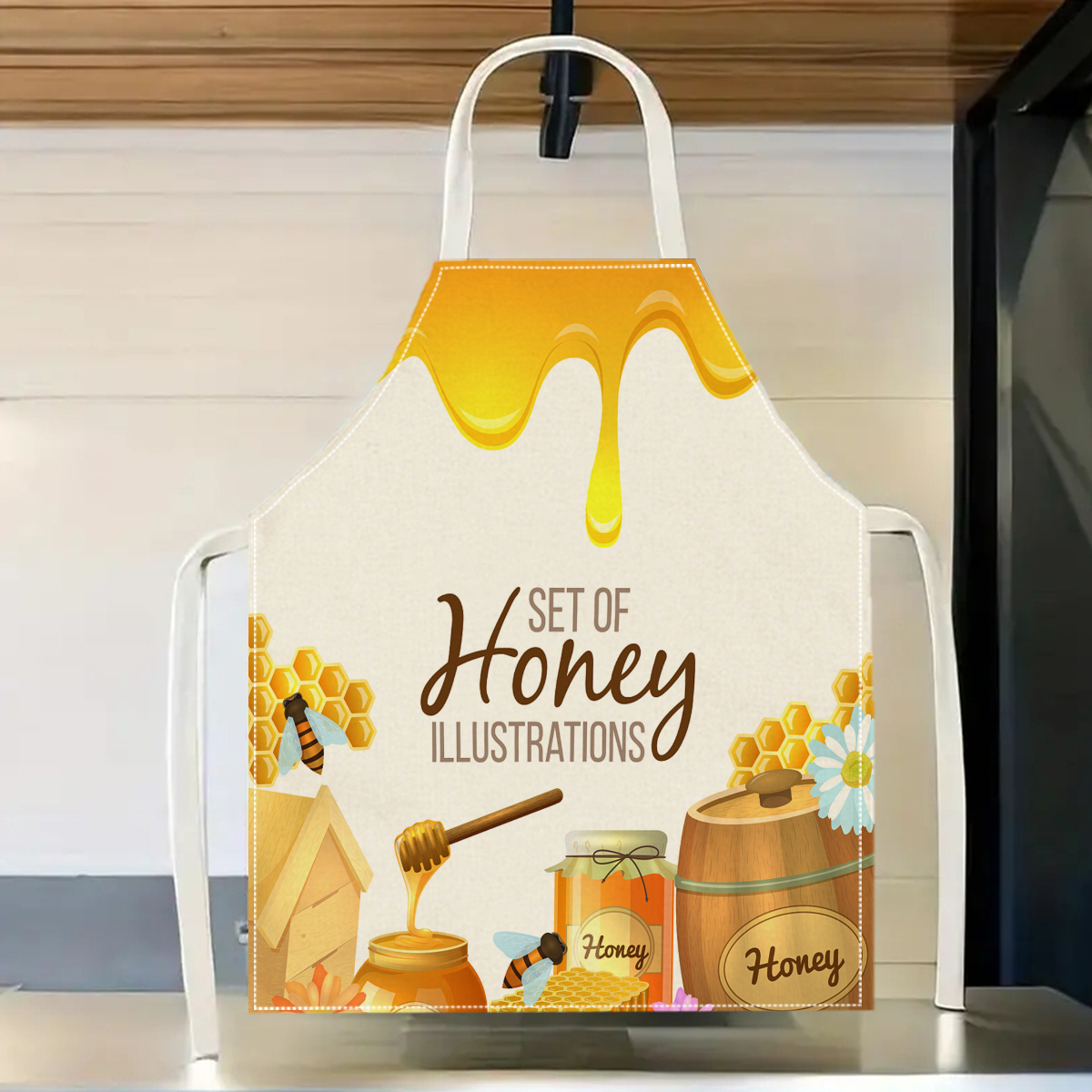 Baking Kitchen Design Ideas - ผ้ากันเปื้อนลายผึ้งน่ารัก 1 ชิ้น ของขวัญสำหรับคนรักการทำอาหารและการอบขนม ดีไซน์น่ารักเหมาะสำหรับการทำอาหารและการอบขนมที่บ้าน