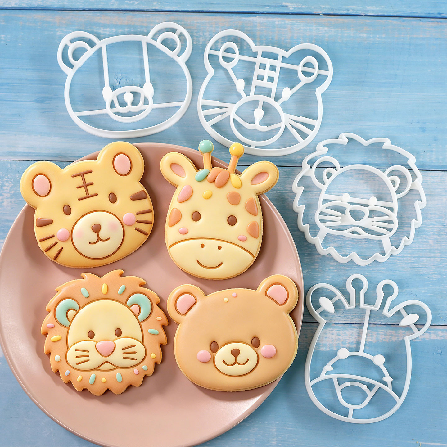 Kitchen Baking Items - ชุดตัวตัดคุกกี้รูปสัตว์ 4 ชิ้น 3 มิติ น่ารัก