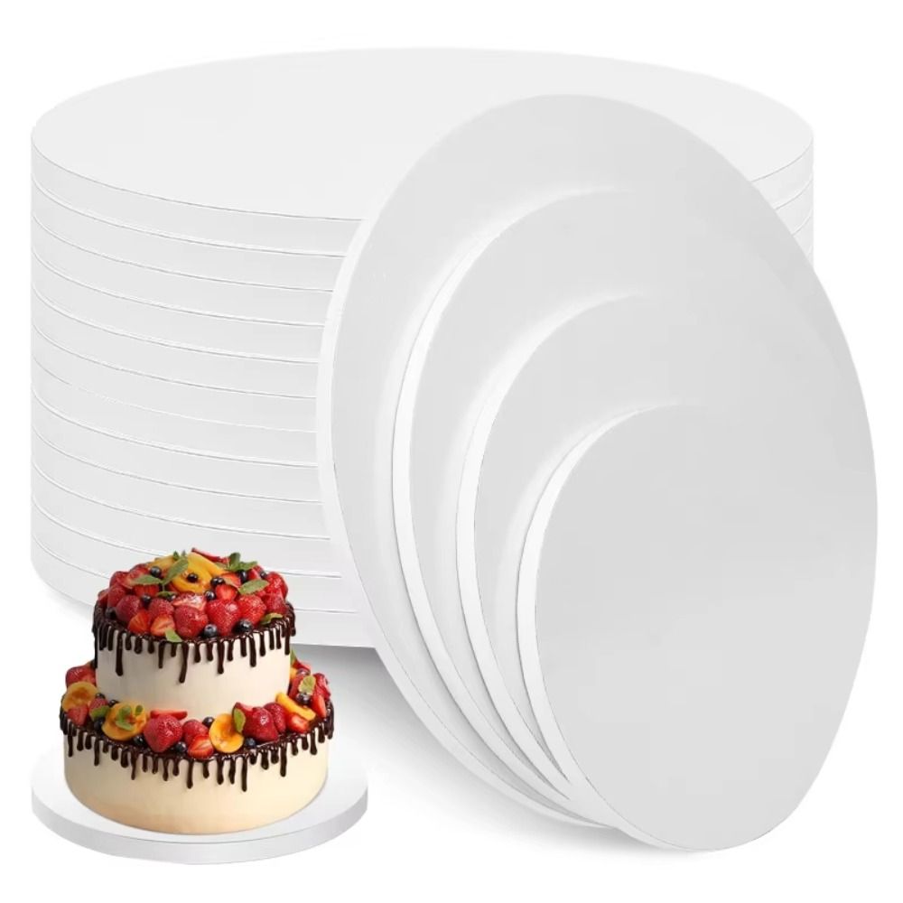 Cake Board Round - ฐานรองเค้กแบบใช้แล้วทิ้ง ขนาด 6/8/10/12/14 นิ้ว รูปทรงกลม สำหรับงานแต่งงานและงานเลี้ยง