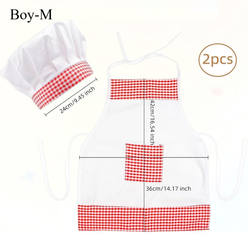 ชุดเชฟเด็กทารกผ้าลายตารางสีแดง - Kitchen Baker บทวิจารณ์และราคา