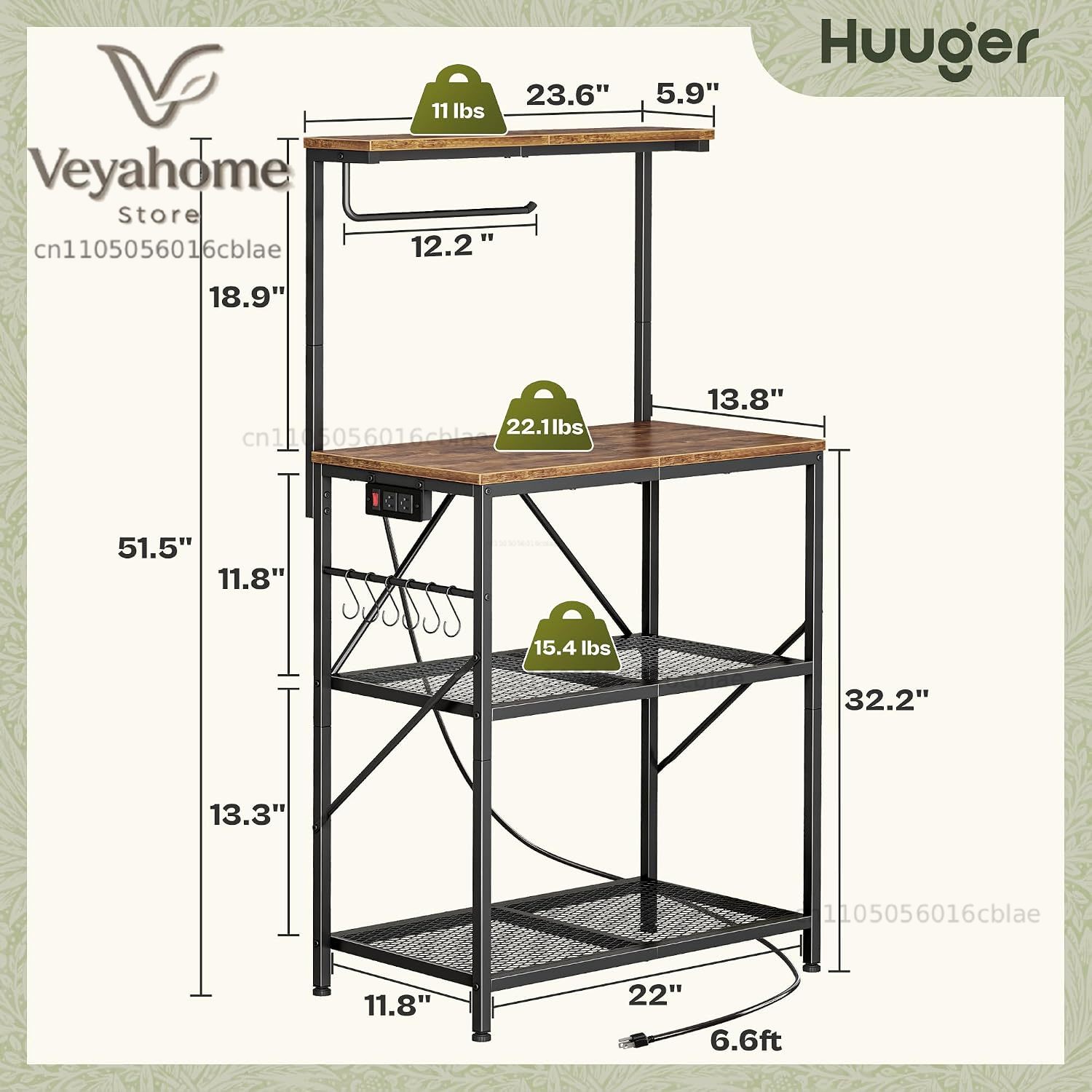 ชั้นวางของแบบ 4 ชั้น Huuger พร - Kitchen Baker บทวิจารณ์และราคา